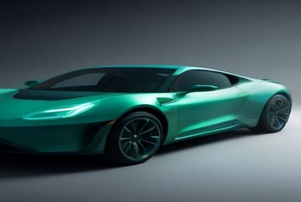 Solid-State EV Battery pack glowing blue in a futuristic electric vehicle chassis