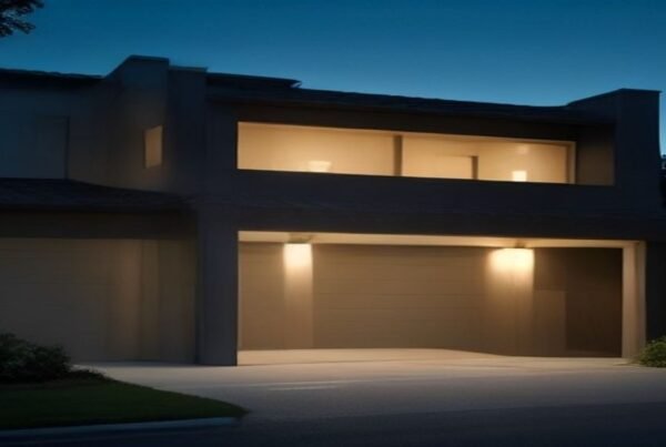 Sleek electric vehicle supplying power to a modern suburban home via bidirectional charging during twilight.